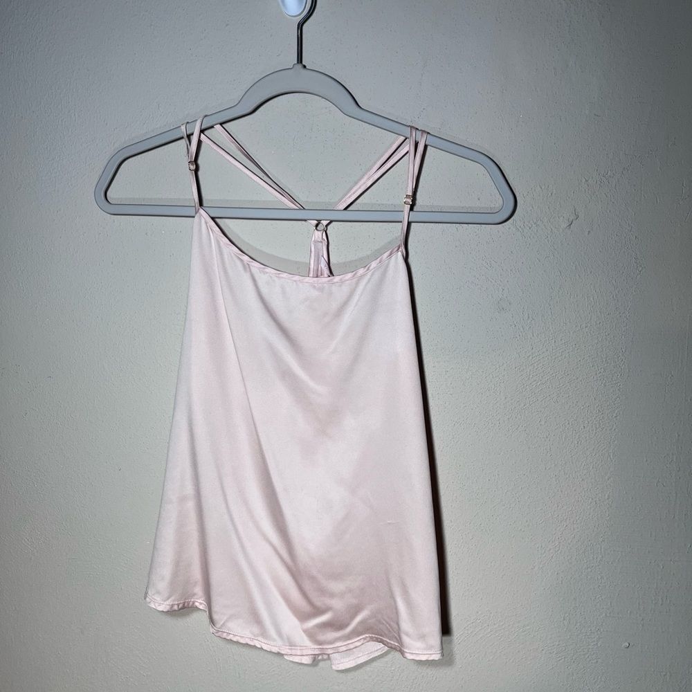 Pale pink Silky Sleep Tank Sz L Racerback adjustable
